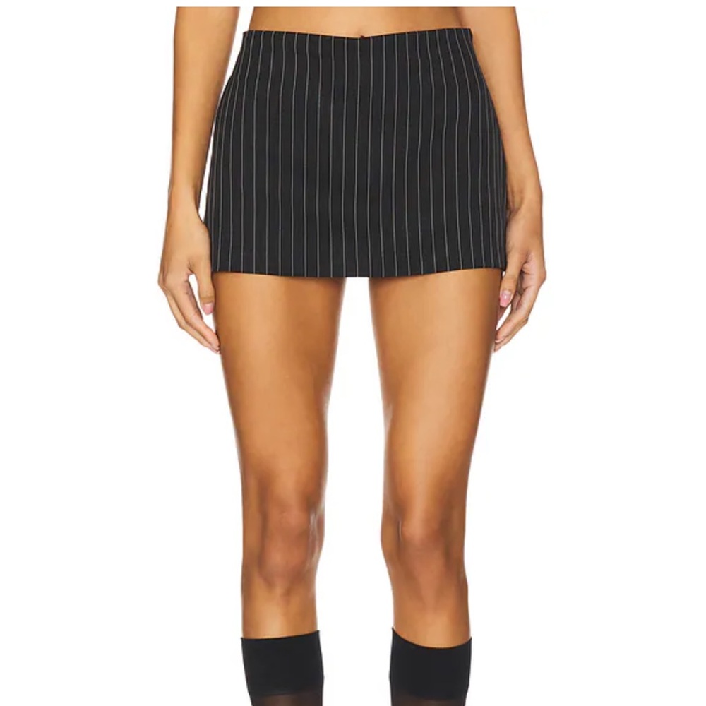Grace Skort in Black Pinstripe